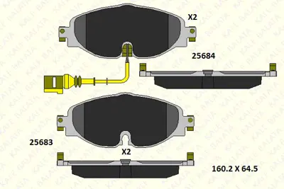 KALE  25683 203 15 MSH  Ön Balata Golf7-A3-Leon-Tiguan-Passat-Octavia-Supe... 2K5698151 13047026092 8229500 2Q0698151F 5Q0698151M 2568303 182111204 302271 2K5698151B G1201564