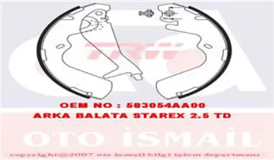 TRW  GS8696 (X) Arka Pabuç Balata H1 Starex 2.4 2.5d 2.5td 2.5... 583054AA00 FRI955 810043010 F026008013 M796 J3500515 BB7270 SH2579 362461J 9099