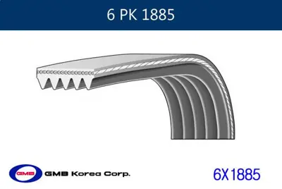 GMB 6 PK 1885 Kanalli Kayis 1987947819 5750XC 6PK1885 6PK1888