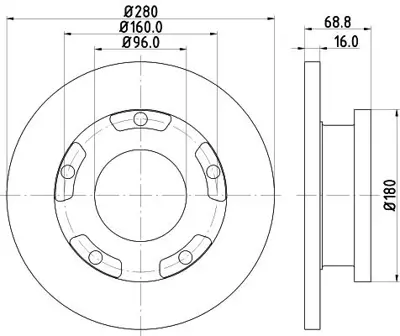 MAGNETI MARELLI 360704013600 Fren Diski Arka Transıt V184 06> Transıt V347 06> Çıft Teker Arkadan Çekişli Düz 280mm 1387152 1451161 6C112A097AB DF4821S 0986479389 DDF1573