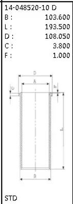 GOETZE 1404852010 Gömlek K3500 Std 100 Mm 