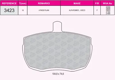 İthal 3423 Ön Balata Daily/ Transit/Landrover 