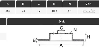 YAVUZSAN 22087 Ön Fren Diski 626 92-97 2,0 Fs (258-24-5dl) Havali Ad. 4399333