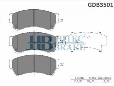 HITECH 010092 Ön Balata Mazda 6 08- (D3146-Gdb3501) 