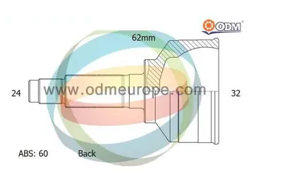 ODM-MULTIPARTS RV-1-1025A Aks Kafasi Range Rover 94-02 Diş Absli (24x32x62 60 Diş) 