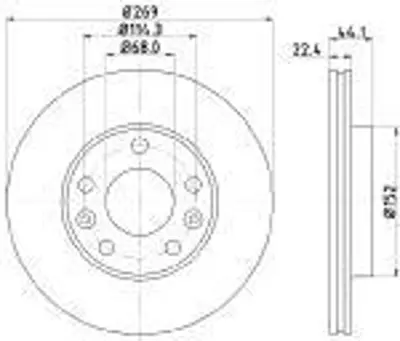 YAVUZSAN 30576 Ön Fren Diski Megane 17-/Duster 11- 1.5dci-1.6-16v-2.0 (269x23x5dl) Ad. 44300SDAA52