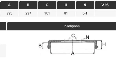 YAVUZSAN 40372 Kampana D-Max 02-> 2,5 Td 4x4 31122347984