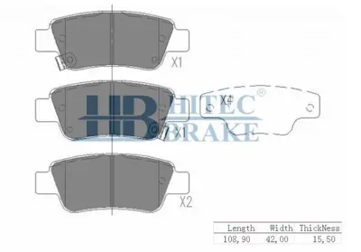 HITECH 010034 Arka Balata Crv 07-11 2.2dzl/Crv 07-12 Iii R20a/Crv 12- Iv R20a 2.0benz./Crv 12- 1.6dzl 