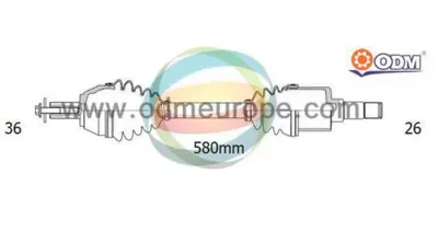 ODM-MULTIPARTS FD-8-8714 Aks Sol C30 1.6 8v D2 2010-2013 Mt A:36 C:582 B:26 
