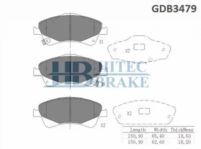 HITECH 010189 Ön Balata Corolla 06->/Verso 09->/Auris 07->/Avensis 10-> 