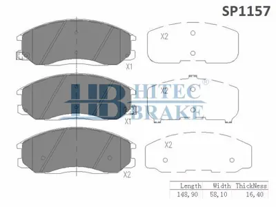 HITECH 010061 Ön Balata Starex 03-08 Min.Crdi/Santa Fe 01-06/Ssangyang Actyon 08-/Kyron 08-/Rexton 08-(Sp1157) 