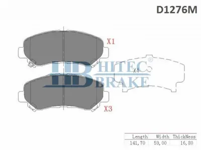 HITECH 010144 Ön Balata Qashqai-Xtrail 07-/Kaleos 08- 1,5dci-1,6-2,0-2,0dci(D1060-Jd00a) (D1276m) 