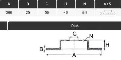 YAVUZSAN 34176 Ön Fren Diski Avensis 97-03 1,6vvt-1,8vvt Ie 2,0d-2,0td (260-25-5dl)  Havali Ad. 31106771897
