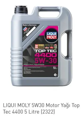 İthal 2322 Motor Yagi Top Tec 4400 5w30 5lt Acea C4 Rn 0720 M.B 226.51-229.51 4b5l 