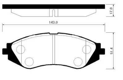 HITECH 010003 Ön Balata Aveo 1,4/Kalos 02-06 1,4/Lacetti 04- 1,4-1,6-1,8/Rezzo 05- 1,6-2,0 (D11125) 
