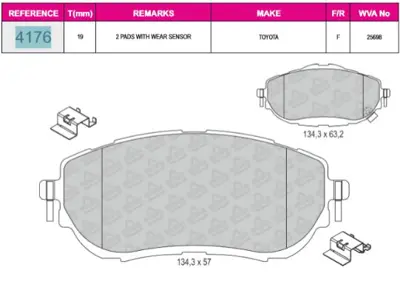 İthal 4176 Ön Balata Corolla 13->/Auris 12-> 