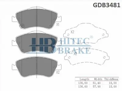 HITECH 010196 Ön Balata Corolla 07->/Auris 07-> D4d-Vvti (Ters Kulak) 