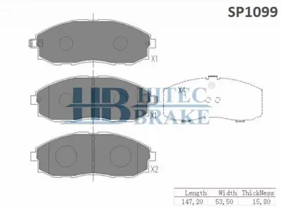 HITECH 010062 Ön Balata Starex 98-02 Min.Kamy/Starex 04- Kamy. (Sp1099) 
