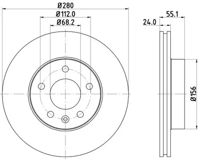 YAVUZSAN 36096 Ön Fren Diski T4 90-03 1,9d-Td-2,4d-2,5tdi (280-24-X5dl)  Havali Ad. 21521162303