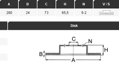 YAVUZSAN 33248 Ön Fren Diski Ducato I-Ii/Boxer I-Ii/Jumper I-Ii 94- (280-24-5dl)  Havali Ad. 6110703832
