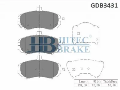 HITECH 010045 Ön Balata Elantra 04-06 1,6-1,8-2,0crdi (Gdb3431) 