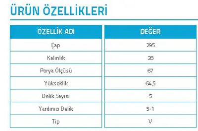 YAVUZSAN 24521 Ön Fren Diski W204-S204 0714/C204-R172 11-/ W212-S212 09-16/A207 10-16 (295x28x5dl) Ad. 1606375180S1