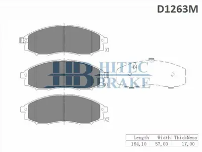 HITECH 010133 Ön Balata Pick Up D22 Skystar 02-05 Yd25/Navara 05-08/Patfinder 97-04  (D1263/Gdb3340) 