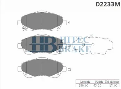 HITECH 010186 Ön Balata Avensis 03-08 1,8-2,0-2,4/Corolla Verso 04-09 1,6-1,8-2,0 D4d(D2233) 