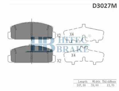 HITECH 010097 Arka Balata 626 98-02/Mazda 6 02-07 1.8-2.0-2.3 