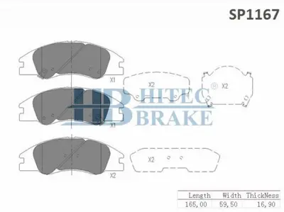 HITECH 010069 Ön Balata Cerato 04->/Rio 00->/Carens 00-> 