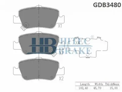 HITECH 010191 Arka Balata Corolla 07-/Auris 07-/Auris 13- 1,4 D4d/ 1,4-1,6 Vvt (Brake Asistsiz) 