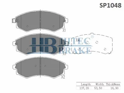 HITECH 010046 Ön Balata Elantra 91-00/Sonata 90-02/Altima/Magentis 01- 2,0/Rexton 08- 2,7 (Sp1048) 
