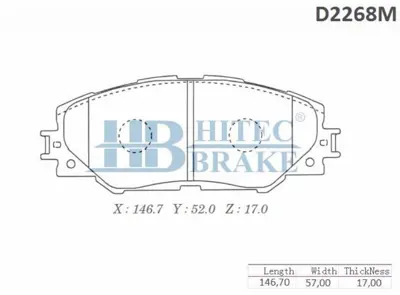 HITECH 010213 Ön Balata Rav 4 07-18 1.4-1.4d-1.6vvt-2.0d-2.2d/Auris 11- 1.8 Hybrid 