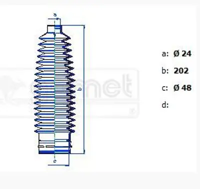 Gomet T493110 Direksiyon Korugu Sol (Termoplastik) 407 