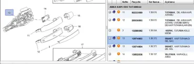 PSA 13574803 Arka Kapı İç Braketi Sağ 13574803 13580544 138372