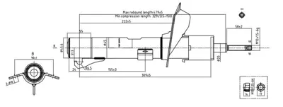 VOTTO A-1762G Amortısor Ön Sağ,Sol - Ford   Fiesta 1996-2002 1088068 96FX18045HD 5029421 96FB18045AN MA00219 1050817 96FB18045HD 1065444 1065438 96FX18045UC