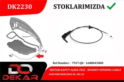 DEKAR 2230 Kaput Acma Teli Partner - Berlingo 2008-2018- 7937Q8 554652 320586 612270810111