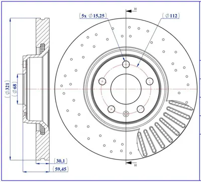 MGA 50350PC On Fren Diski Delikli321x30 5x112 (Audi A6 0511) 4F0615301E 24013001751 351014720500 361302040132 BS7536C DF070 230916C 25590V V878 54323PRO