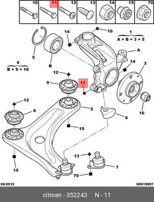 PSA 3522.43 Alt Rotıl Vıdası 352243 362230 503737 5132A8 6925L6 352275 352276 352277 362244 362314