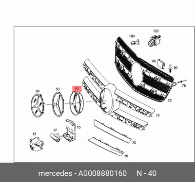 MERCEDES A0008880160 Panjur Arma Yuvası Mercedes W166 253 A0008880160