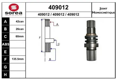 FORMPART 29398086/S Aks Kafası Ic Sağ Transporter T6 2,0 Tdı - 2,0 Bıtdı 03>18 26x36x62x115 0A5409343A