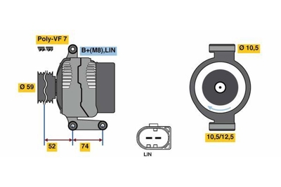 MGA 28036 Alternator Ford 150a Ford Transıt 330 2011 2014 0.125.711.046