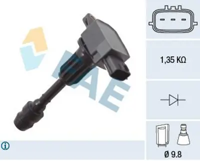 SWAPP 10163 Ateşleme Bobini Mıcra K12 1.2ı 16v Cg12de - Cr12de 03>10 - Mıcra K12 1.4ı 16v Cr14de 03>10 22448 22448AX000 22448AX001 22448D4500 2503909 AIC6207F AIC6207J AX001 CL534