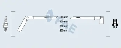 SWAPP 50214 Bujı Kablosu Accent 15 12v Admıra 13ı Accent Lc 13ı Getz 11 13ı 02> Atos 10 12v G4e 95>00 2750122B00 ZEF1135 APP549 7220 51278269 ZK1752 DRL367 LS517 73669 ADG01609