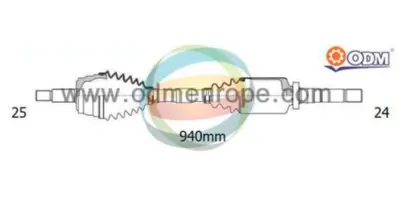 ODM-MULTIPARTS FI 8 8550 Aks Sağ Egea 2015- A:25 C:951,5 B:24 520685725520503451983848 51787180 5178780 51902615 51934087