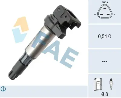 KRAFTVOLL 05020182 Ateşleme Bobini Bmw E81 E87 E82 E88 F20 F21 F22 F23 E46 E90 F30 F32 E60 F10 N13 N20 N55 P3008-P308-R 12137575010 12137550012 12137550012 12137575010 597091 5970.91