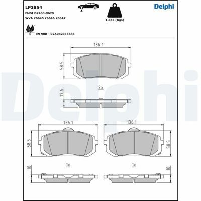 DELPHI LP3854 Fren Balatasi On Hyundai Elantra 2020 58101AAA00