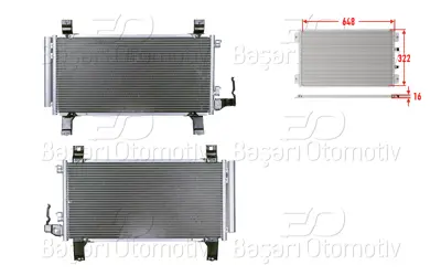 WISCO GJ6G61480A Klima Radyatoru 648x322x16 8253013 GJ6G61480A 112015N GJ6A61480A 8FC35301181 4510768 8FC351301181 351301181 GJYG6148Z 94792