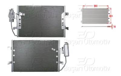 WISCO 1685001154 Klima Radyatoru 583x381x16 1685001154 88972207 1359245 884500F110 814211 QCN629 DCN50012 13198V001 TO5481 940081