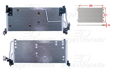 WISCO 1618015 Klima Radyatoru 656x271x16 1618015 52484309 90511659 53721 8FK351340271 93250611 90486844 OLA5224 8880400084 1618108